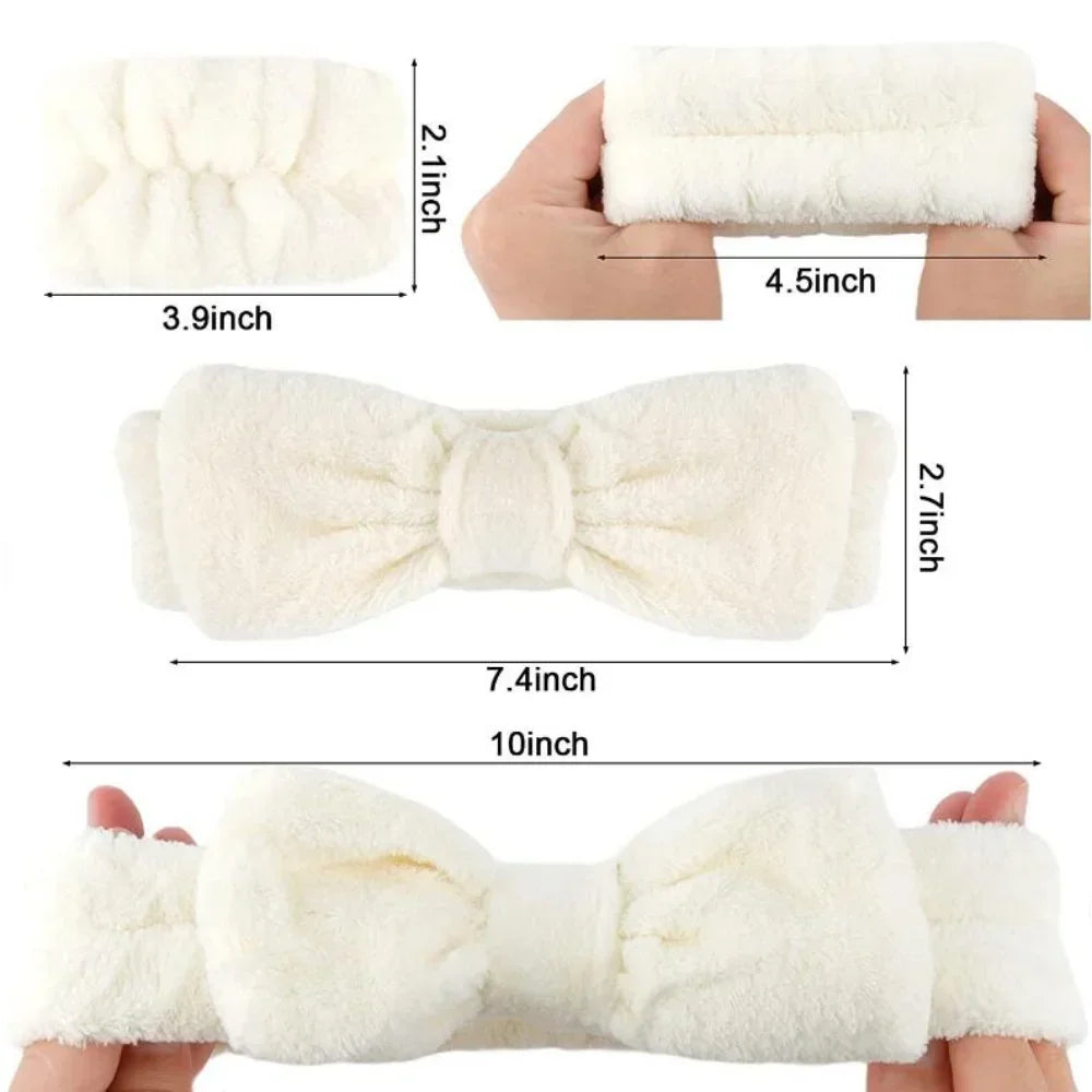 3Pcs Spa Headband Wristband for Washing Face Microfiber Makeup Towel