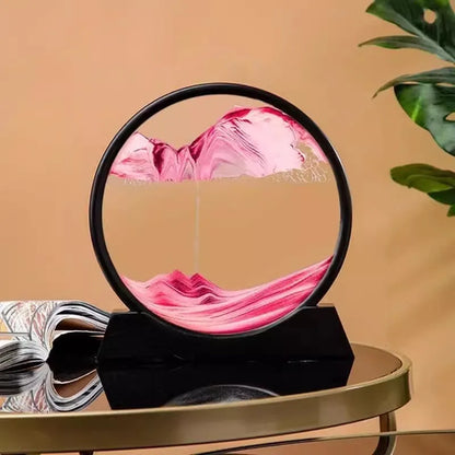 3D Hourglass Quicksand Moving Sand Art Picture Round Glass Deep Sea