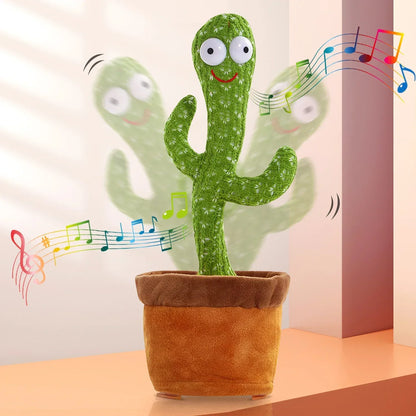 A talking cactus toy that can be charged, recorded, and repeated.