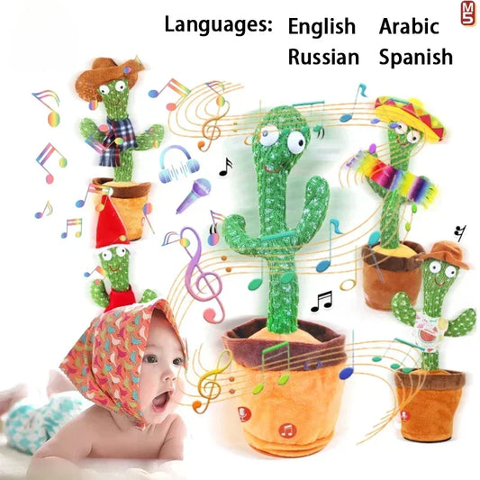 A talking cactus toy that can be charged, recorded, and repeated.