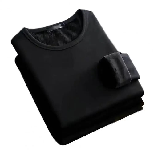 Winter Men's Long-sleeved Thermal Underwer T-Shirt Fleece Bottoming