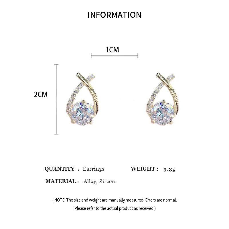 Shiny Micro-inlaid Rhinestone Earrings Ladies Fashion Delicate