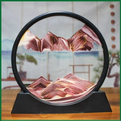 3D Hourglass Quicksand Moving Sand Art Picture Round Glass Deep Sea