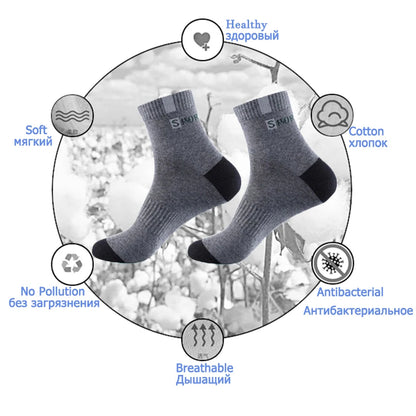 5 Pairs Men Bamboo Fiber Autumn Winter Men Socks Breathable Cotton