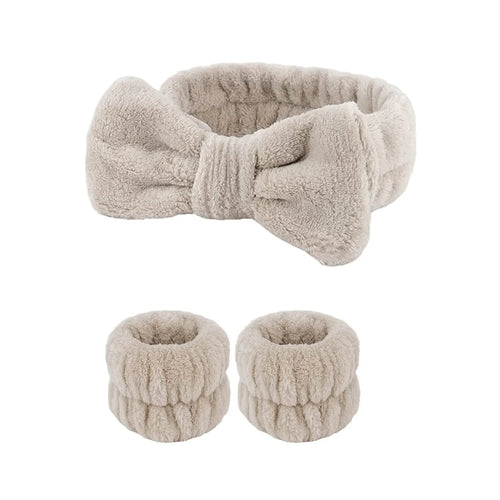 3Pcs Spa Headband Wristband for Washing Face Microfiber Makeup Towel