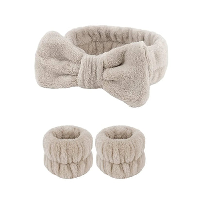 3Pcs Spa Headband Wristband for Washing Face Microfiber Makeup Towel