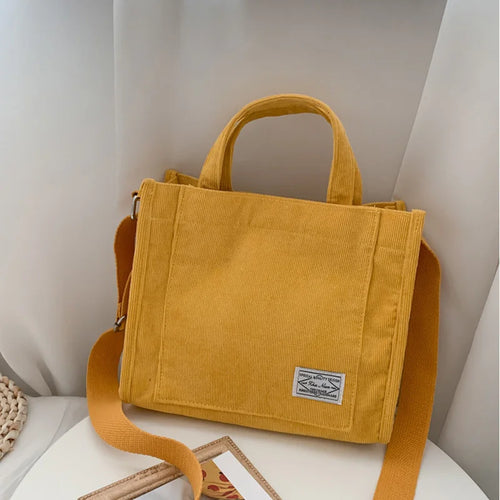Women Handbag Simple Corduroy Portable Large Capacity HandBag Ins