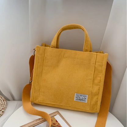 Women Handbag Simple Corduroy Portable Large Capacity HandBag Ins