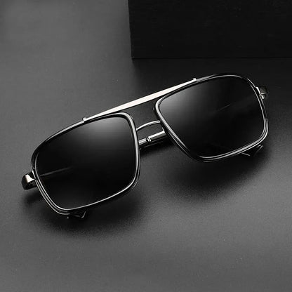 New Sunglasses Punk Sunglasses New Men's Square Uv400 Twin-beam