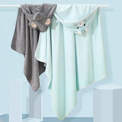 Baby Hooded Bath Towels Cartoon Animal Newborn Soft Towel Blanket