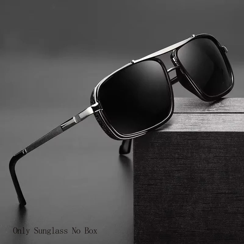 New Sunglasses Punk Sunglasses New Men's Square Uv400 Twin-beam