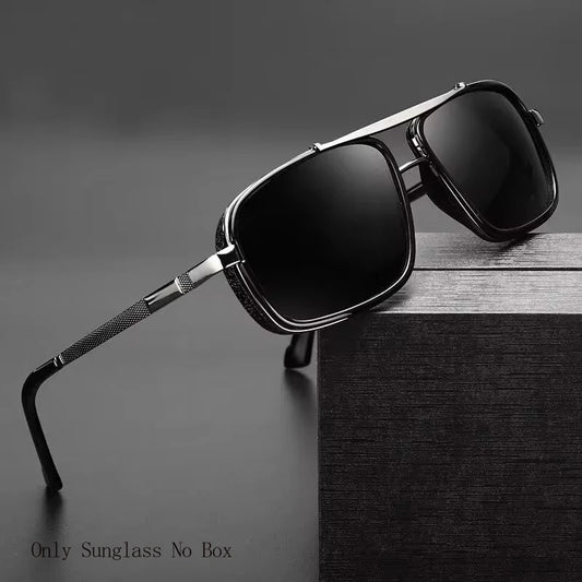 New Sunglasses Punk Sunglasses New Men's Square Uv400 Twin-beam