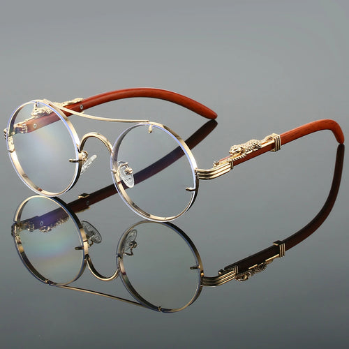 KAMMPT Vintage Round Sunglasses Men Fashion Double Bridge Multicolor