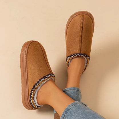 Winter Women's Slipper Fashion Fuzzy Fur Anti-slip Soft Sole Outdoor
