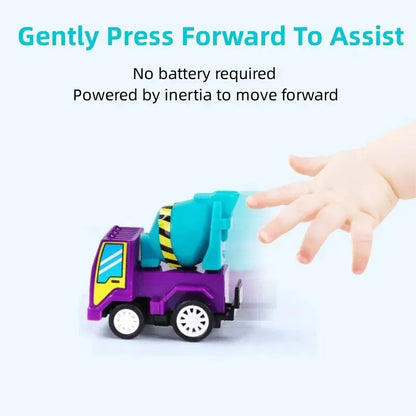 6Pcs Mini Inertial Pull Back Engineering Car Set Child Kids Cartoon