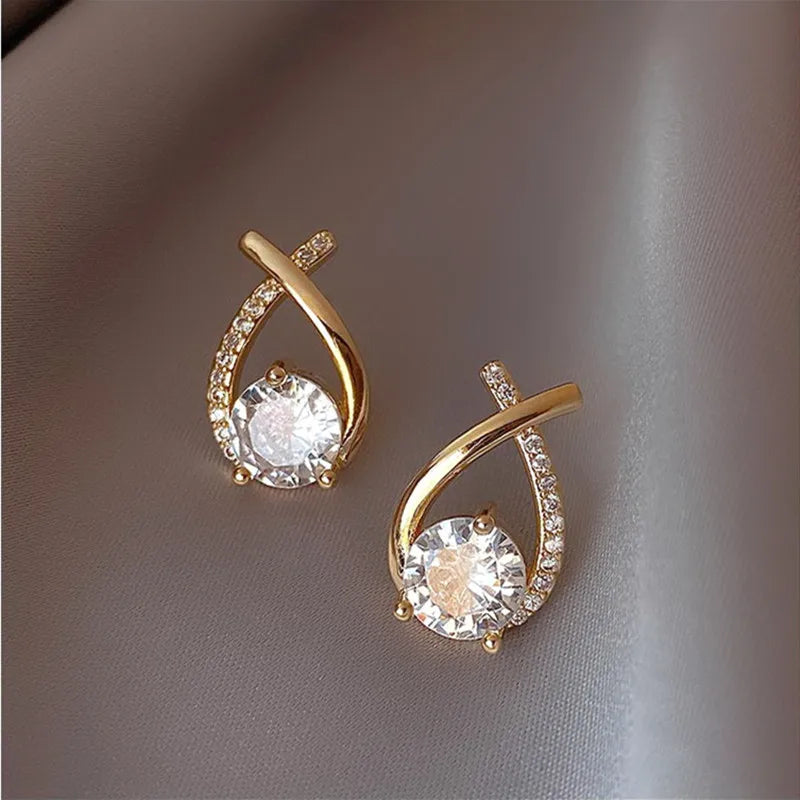 Shiny Micro-inlaid Rhinestone Earrings Ladies Fashion Delicate