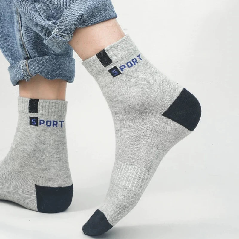 5 Pairs Men Bamboo Fiber Autumn Winter Men Socks Breathable Cotton