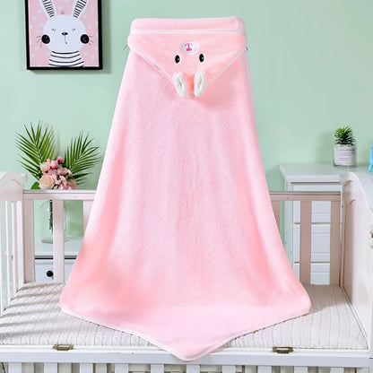 Baby Hooded Bath Towels Cartoon Animal Newborn Soft Towel Blanket