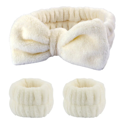3Pcs Spa Headband Wristband for Washing Face Microfiber Makeup Towel