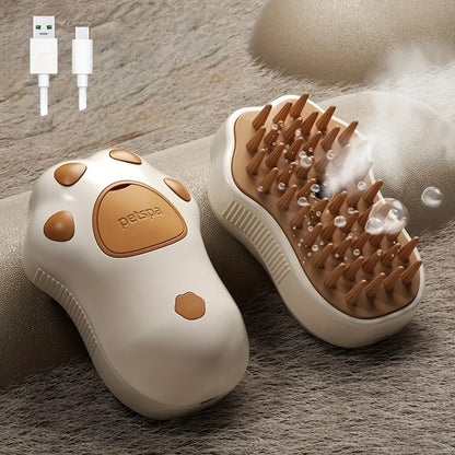 3 In 1 Cat Dog Steamy Brush, Silicone Self-Cleaning Spray Cat Brush