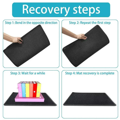 Cat Litter Mat Non Slip Big Pet Litter Box Filter Mat Double Layer