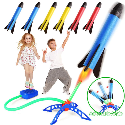 Kid Air Rocket Foot Pump Launcher Outdoor Air Pressed Stomp Soaring