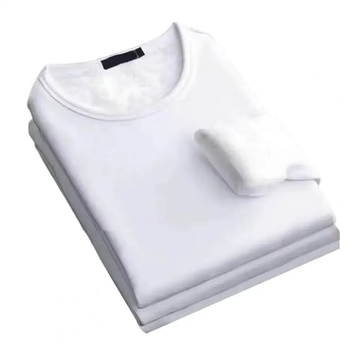 Winter Men's Long-sleeved Thermal Underwer T-Shirt Fleece Bottoming