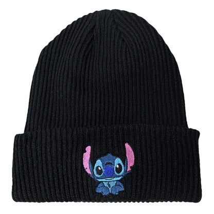 Stitch Knit Hat Cartoon Embroidered Benie Cap Cute Unisex Warm