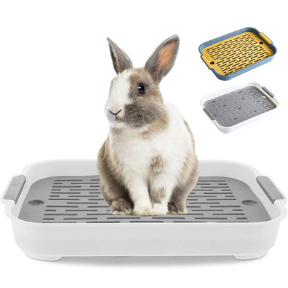 1pc Rabbit Litter Box Small Pet Toilet Tray Bunnie Corner Toilet Box