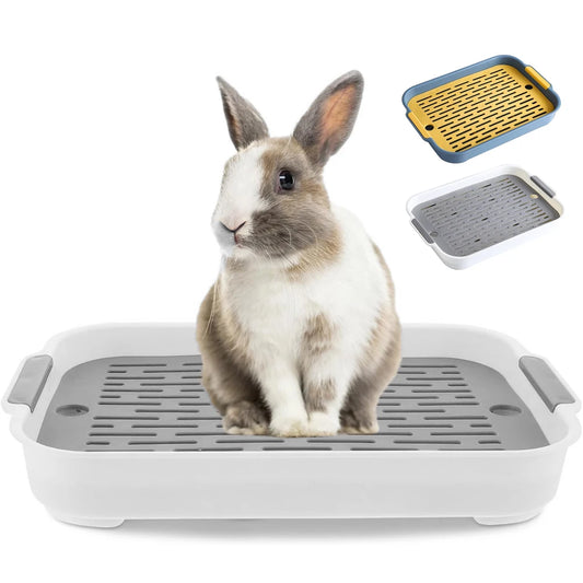 1pc Rabbit Litter Box Small Pet Toilet Tray Bunnie Corner Toilet Box