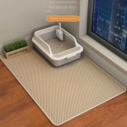 Cat Litter Mat Non Slip Big Pet Litter Box Filter Mat Double Layer