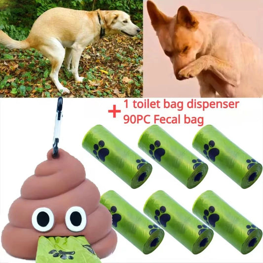 Pet Fecal Bag Dispenser Cat Dog Outdoor Garbage Pocket Hanging Buckle