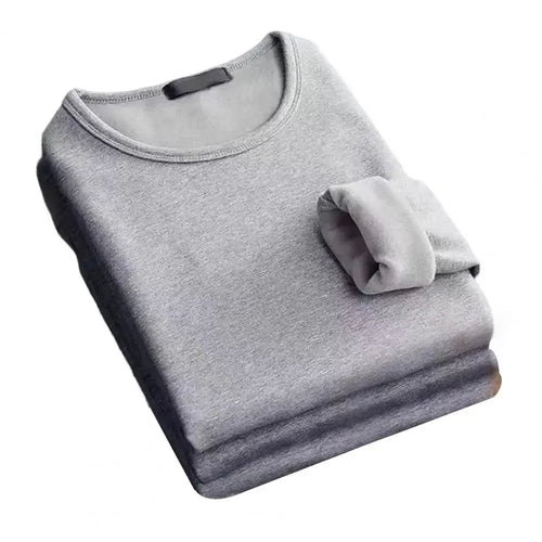 Winter Men's Long-sleeved Thermal Underwer T-Shirt Fleece Bottoming