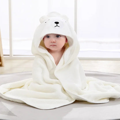 Baby Hooded Bath Towels Cartoon Animal Newborn Soft Towel Blanket