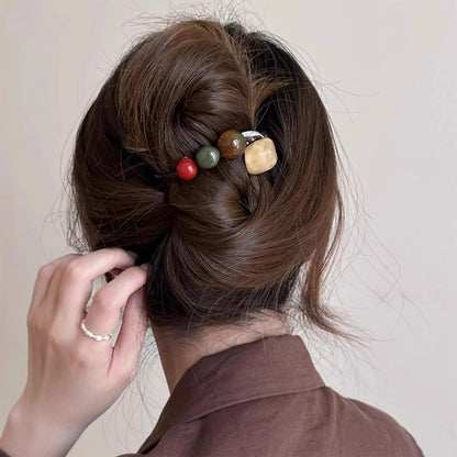 Summer Barrettes For Women Vintage Colorful Ball Shape Hairpin Daily