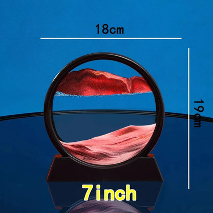 3D Hourglass Quicksand Moving Sand Art Picture Round Glass Deep Sea