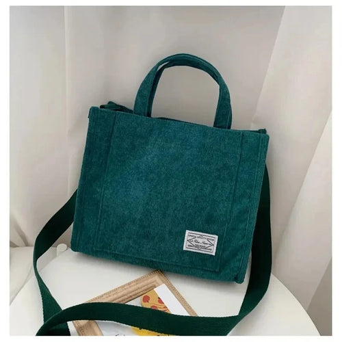 Women Handbag Simple Corduroy Portable Large Capacity HandBag Ins