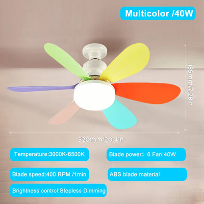 Home E27 Base Ceiling Fan Light with 30W LED Night Lights 3 Adjustable