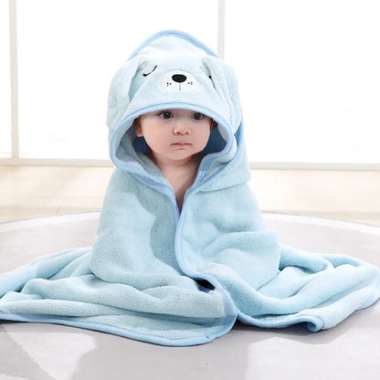 Baby Hooded Bath Towels Cartoon Animal Newborn Soft Towel Blanket