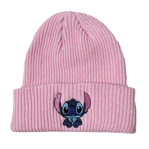 Stitch Knit Hat Cartoon Embroidered Benie Cap Cute Unisex Warm