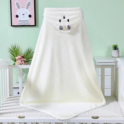 Baby Hooded Bath Towels Cartoon Animal Newborn Soft Towel Blanket