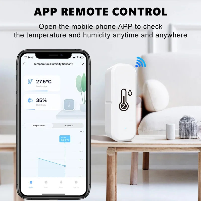 Zigbee WiFi Temperature And Humidity Sensor APP Remote Monitor For