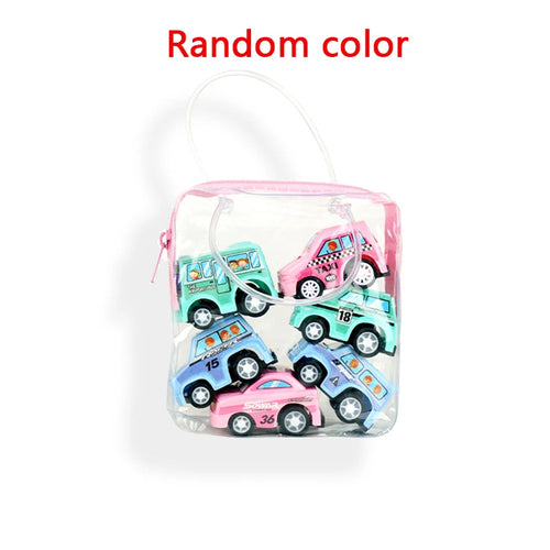 6Pcs Mini Inertial Pull Back Engineering Car Set Child Kids Cartoon