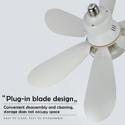 Home E27 Base Ceiling Fan Light with 30W LED Night Lights 3 Adjustable