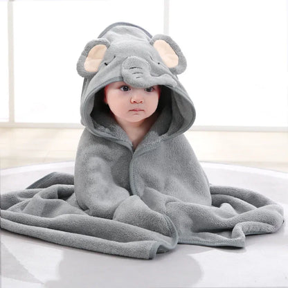 Baby Hooded Bath Towels Cartoon Animal Newborn Soft Towel Blanket