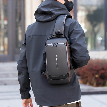 New Brand Designer Men Crossbody Bag PU Leather Classic Anti-Theft