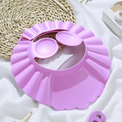 Baby Shower Soft Cap Adjustable Hair Wash Hat for Kids Ear Protection