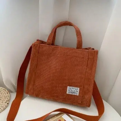 Women Handbag Simple Corduroy Portable Large Capacity HandBag Ins