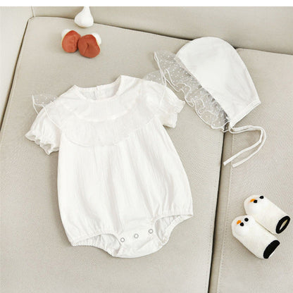 Baby Girl 1pcs Solid Color Polka Dot Graphic Mesh Patchwork Crotch