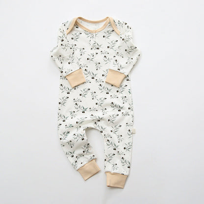 Baby Floral Graphic Envelope Collar Design Soft Cotton Nordic Style